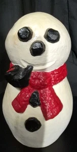 Vintage Chalkware Snowman With Pipe Heavy - Picture 1 of 17