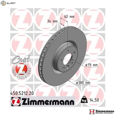 2x BRAKE DISC 450.5212.20 FOR LAND ROVER RANGE/SPORT/SUV/IV PT204 2.0L 4cyl 3.0L - Image 1 of 4