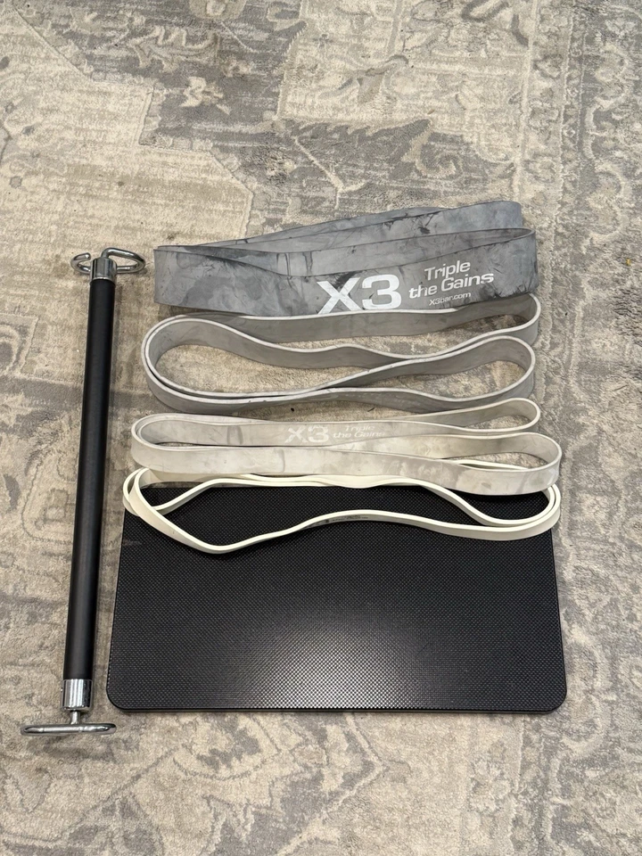 X3 Elite 家庭健身房阻力带 Jaquish Biomedical 完整套装带杆 — 第 1/4 张图片
