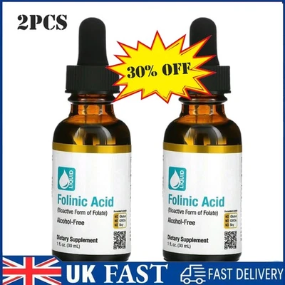 2PCS Folinic Acid Leucovorin Alcohol Free 30ml,Speech Delay