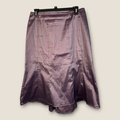 Falda midi de tafetán cola de pez sirena falda púrpura Tadashi Shoji para mujer talla 16  Foto 1 de 4