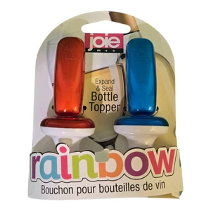 Joie MSC Rainbow Weinflasche Topper Set Expand Seal Stopper Rot Blau Neu - Bild 1 von 1