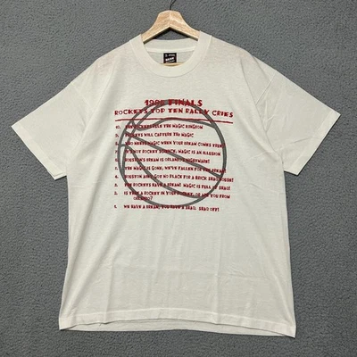 Camiseta De Colección Houston Rockets 1995 Finales Rally Cries Adulto XL Blanca Hecha en EE. UU. Foto 1 de 4