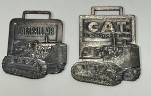 Vtg Caterpillar Bulldozer Watch Fob Construction Equipment Advertising lot of 2 - Picture 1 of 6