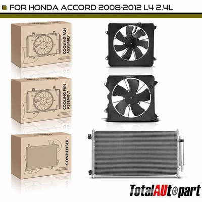3x Kit de montaje de condensador de CA y ventilador de refrigeración para Honda Accord 2008 2009-2012 2,4 L Foto 1 de 4
