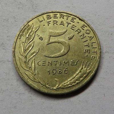 Francia 5 céntimos 1986 aluminio-bronce KM#933 aUNC Foto 1 de 2