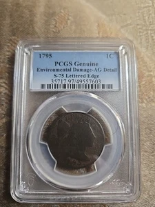 1795 Liberty Cap Cent- Lettered Edge S75, PCGS Ag Details - Picture 1 of 4