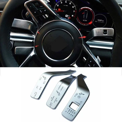 Cubierta de palanca de control de crucero limpiaparabrisas plateado mate para Porsche Panamera 2010-16 Foto 1 de 4