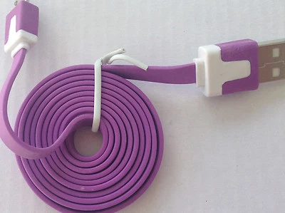 FLAT NOODLE USB Data Sync Charger Cable FOR apple iPhone 7 6 plus 5s c ipod nano - Image 1 of 4