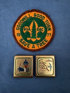 1977 Boy Scouts Good Turn Patch DETROIT AREA COUNCIL + 2 BSA Skill Awards - Picture 1 of 6