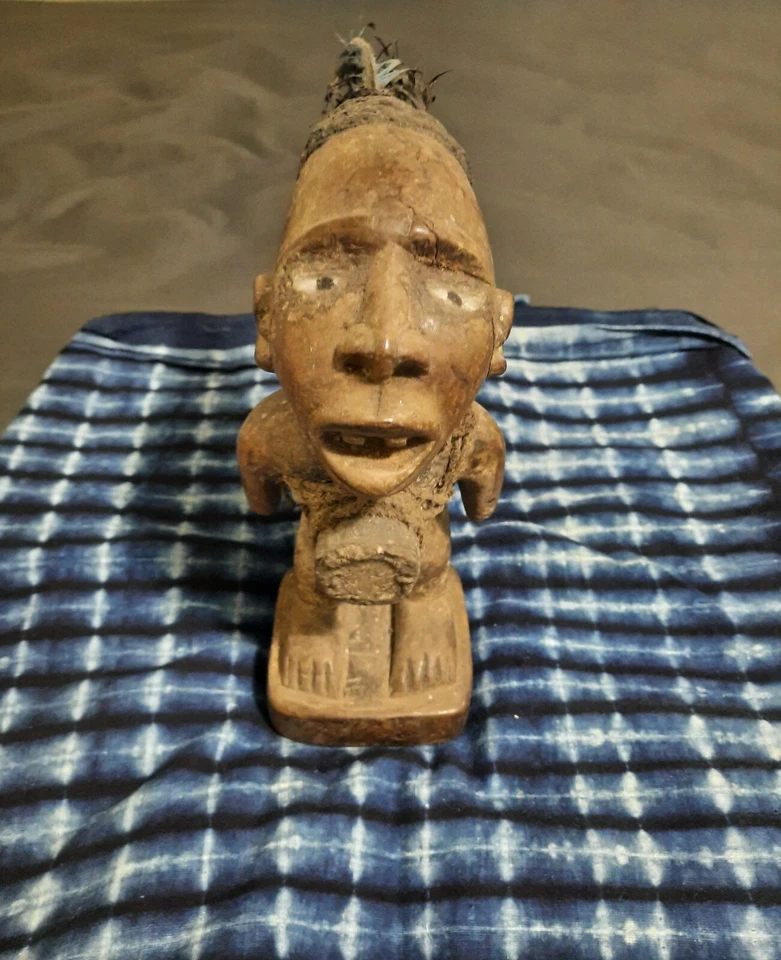 Auténtica estatua africana vintage tallada en madera, Bakongo Nkisi, Congo Foto 1 de 4