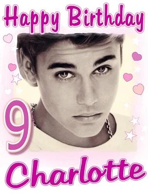 CAMISETA DE ANIVERSÁRIO JUSTINBIEBER #5 Personalizada Qualquer Nome/Idade Criança para Adulto - Imagem 1 de 3