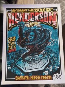 Extremely Limited UFC 144 Trey 5 Print 4/100 Signed Benson Henderson UFC Japan - Picture 1 of 2