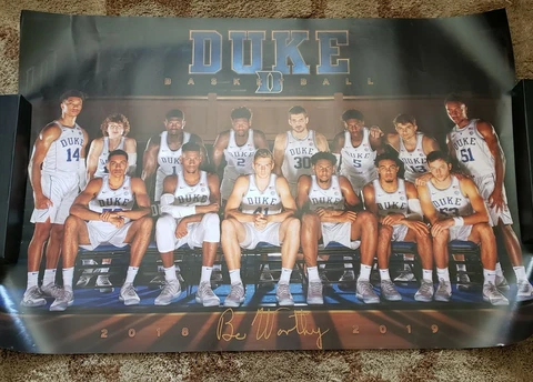 Duke Basketball Team Poster 2018-2019 Cover