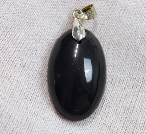 Obsidiana Negra 42 Quilates - Péndulo Cabochón Piedra Natural - México /FU91 - Imagen 1 de 2