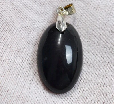 Obsidiana Negra 42 Quilates - Péndulo Cabochón Piedra Natural - México /FU91 - Imagen 1 de 2