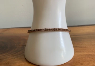 Brazalete de diamantes champán NATURAL corte redondo - 7,25 pulgadas (6,0 ctw.) Foto 1 de 4