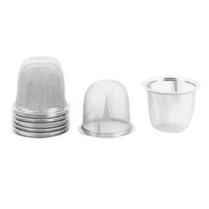 Tea Leaf Spice Round Wire Mesh Teapot Filter Strainer 60mm Dia 50mm Depth 8pcs - Picture 1 of 3