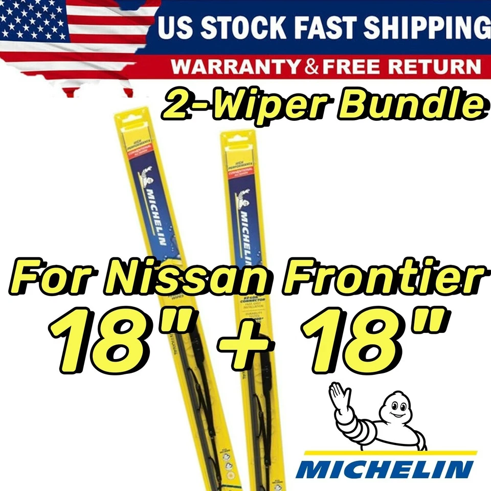 Wiper Blades 2-Pack Standard Wipers - fit 1998-2004 Nissan Frontier- 30180x2 Foto 1 de 4