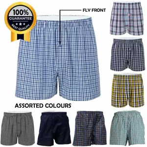 Mens Woven Boxer Shorts Loose Fit Cotton Rich 3 or 6 Underwear Pants All Sizes - Picture 1 of 9