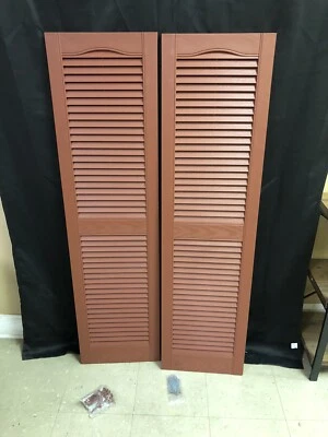 Persianas de vinilo Mid America Louver 14,5 pulgadas X 55 en Borgoña Foto 1 de 4