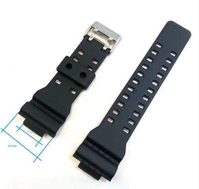 Cinturino Originale CASIO G-SHOCK 16 mm Silicone Gomma NERO Ricambio GA-100 110