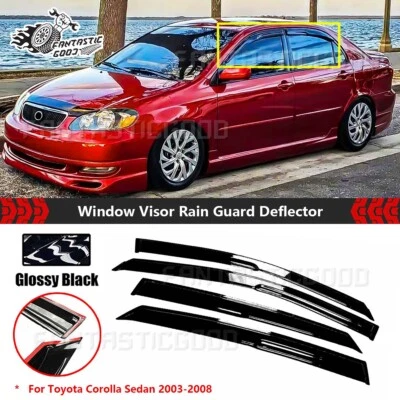 For Toyota Corolla Sedan 03-08 JDM Mugen Style Window Visor Rain Guard Deflector - Image 1 of 4