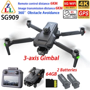 SG909 Drone GPS 4K HD Camera 360° Obstacle Avoidance Quadcopter 6KM 2 Battery - Picture 1 of 24