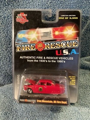 Racing Champions Fire & Rescue Iron Mountain MI Fire Dept 1950 Ford Coupe Red dd - Image 1 of 3