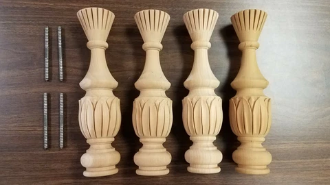 Wooden Finial - Hand Carved - Solid Cherry Cover