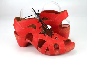 Think Gr.42 Damen Sandalen Sandaletten Slipper Leder Rot TOP  i 339 - Bild 1 von 5