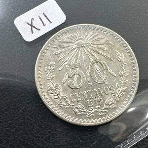 1919 50 Centavos Mexico. 800 Silver - Picture 1 of 3