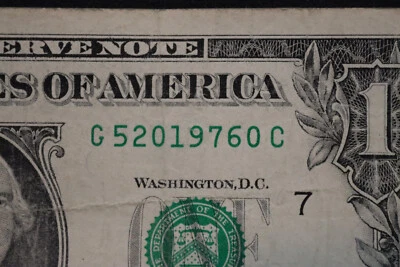 [MAY 20, 1976] ONE DOLLAR FANCY BIRTHDAY NOTE  SN  G 52019760 C - Image 1 of 3