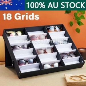 18 Grid Sunglasses Storage Box Organizer Glasses Display Case Stand Holder AU - Picture 1 of 12