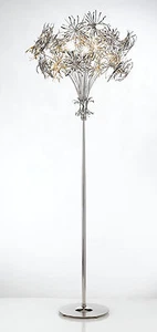 Lampada da terra piantana classica in metallo cromato argento oro  - Picture 1 of 1