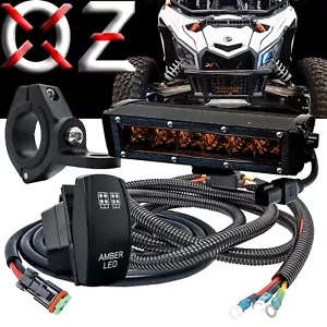 Kit de luces antiniebla LED ámbar de montaje de parachoques arnés de cableado de barra colectora eléctrica para Can-Am X3 - Imagen 1 de 8