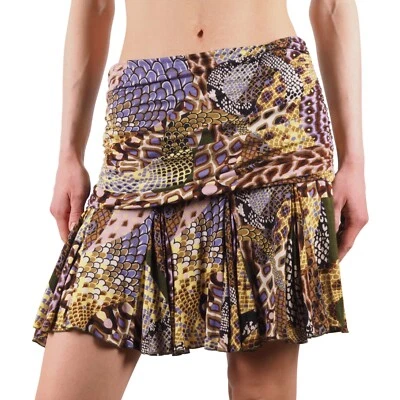 Minifalda plisada con estampado de serpiente vintage pasarela Gianni Versace 2005 IT 42 / US 6 Foto 1 de 4