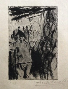 ANSELMO BUCCI, "EN TRANCHÉE OUVERTE" 1917, Croquis du Front, original Dry Point - Bild 1 von 5