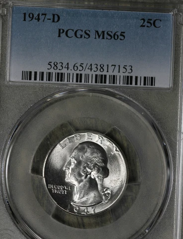 Beautiful GEM Uncirculated 1947-D Washington Quarters - PCGS MS65!! Cover