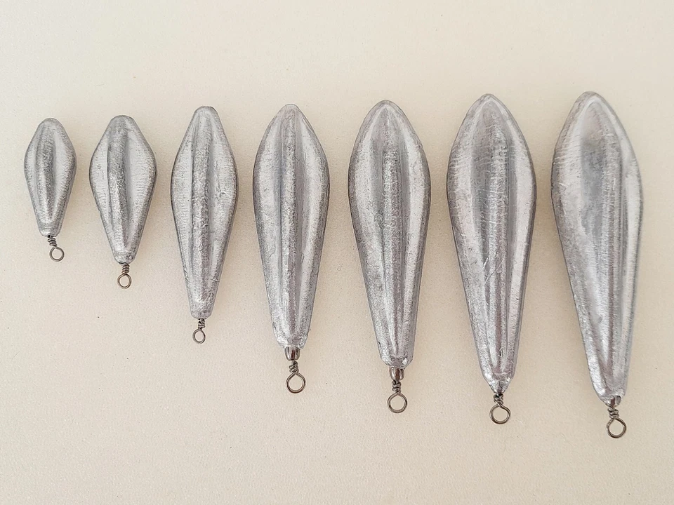 2er/3er Packung 20gr-200gr Strömungsblei, Öse oder Wirbel, Grundblei, Flussblei - Bild 1 von 1