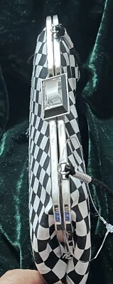 Kate Landry New Checkered Black & White Cloth Clutch - Image 1 of 4