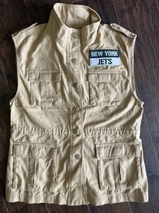 New York Jets Jean Vest Men’s Size XL - Picture 1 of 3