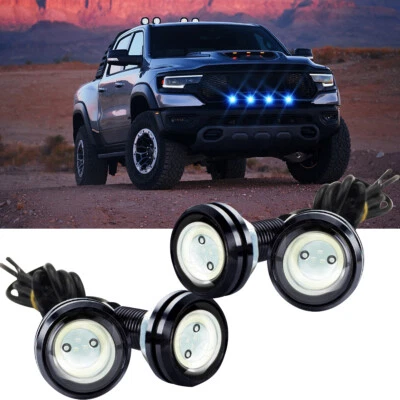 Kit universal de 4 luces LED de rejilla azul para camioneta Nissan carrocería rígida D21 NX XT Foto 1 de 4