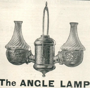 Lámpara angular queroseno victoriana 1905 lámpara original hogar grabado anuncio A642 - Imagen 1 de 2