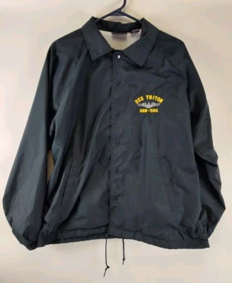 USS Triton SSN-586 United States Navy Submarine Vintage Windbreaker Jacket Sz L - Image 1 of 4