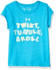 Under Armour Mädchen T-Shirt Twist, Tumble & Roll Shiny Print Blau Gr. 4 Neu mit Etikett - Bild 1 von 2