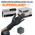 SuperGuardGB Strong Thick Diamond Grip Nitrile Gloves Black Mechanic Tattoo 8mil