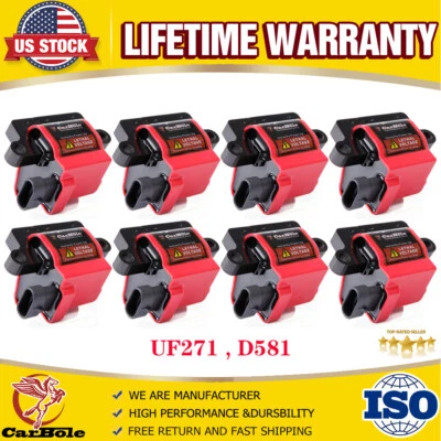 Paquete de 8 bobinas de encendido cuadradas para Chevy Silverado 1500 GMC Yukon 4,8/5,3/6,0/8,1 L Foto 1 de 4