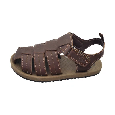 Sandalias de Pescador OshKosh Marrón Niños Talla 12 EE. UU. Correa de Gancho y Lazo Punta Cerrada Foto 1 de 4