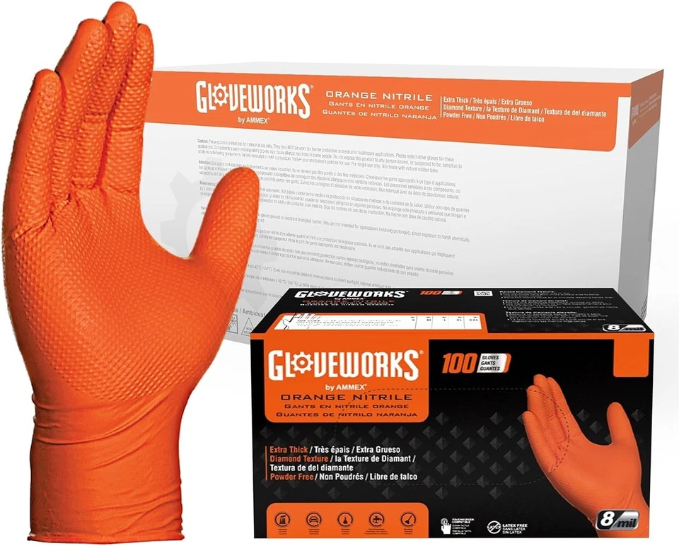 Gloveworks GW0N Nitrile Disposable 8 MIL Disposable Glove (100 PK)